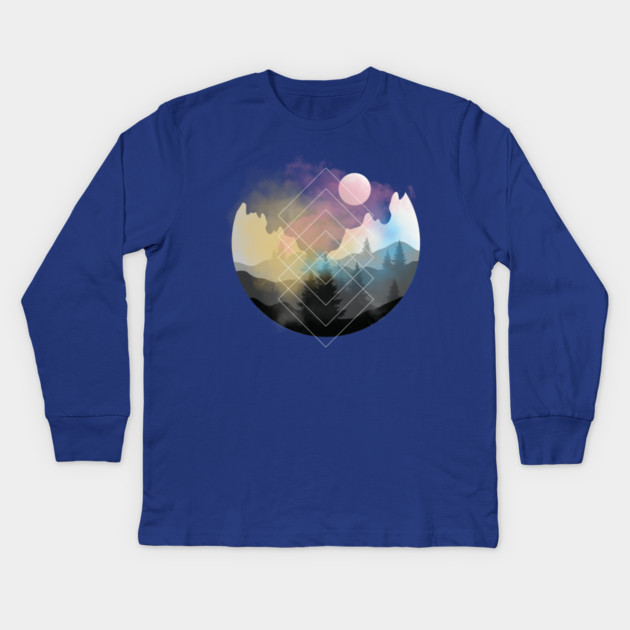 Nature Gradient Sphere Kids Long Sleeve T-Shirt by casualteesinc