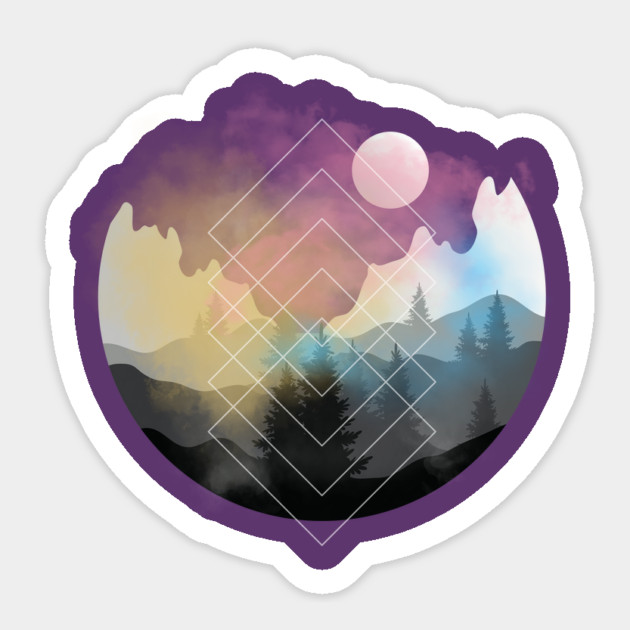 Nature Gradient Sphere Sticker by casualteesinc