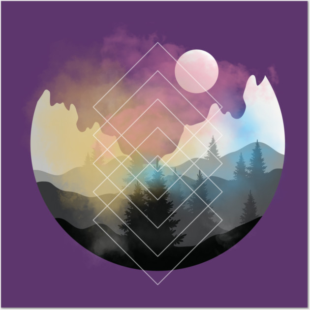 Nature Gradient Sphere Wall Art by casualteesinc