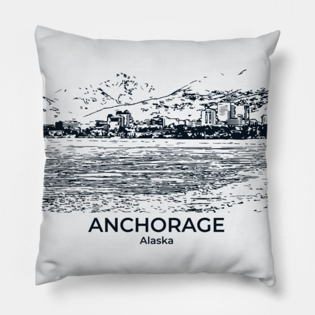 Anchorage - Alaska Pillow by Lakeric