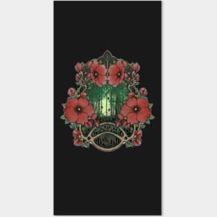 Art Nouveau Poppy Forest Biome Posters and Art