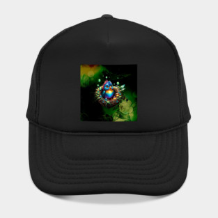 Colorful fantasy bird. Hat