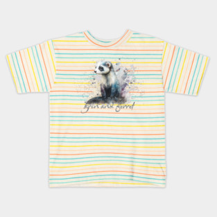 Grin and Ferret Pun Kids T-Shirt