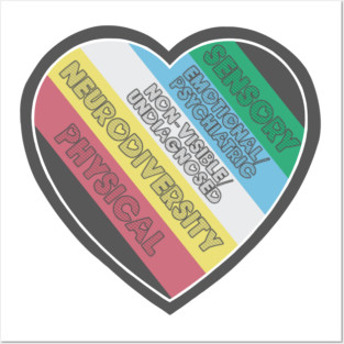 Disability pride flag heart Posters and Art