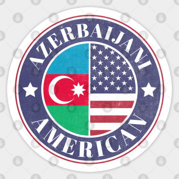 Proud Azerbaijani-American Badge - Azerbaijan Flag Sticker by Yesteeyear