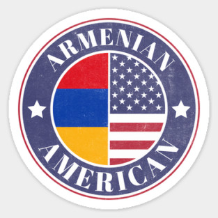 Proud Armenian-American Badge - Armenia Flag Sticker