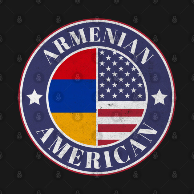 Proud Armenian-American Badge - Armenia Flag by Yesteeyear
