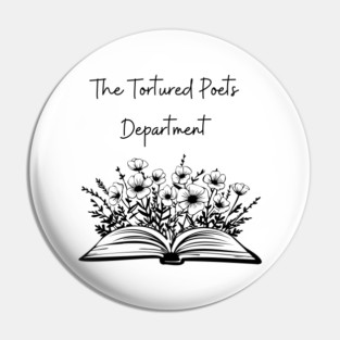 The Tortured Poets Department Open floral book design Pin
