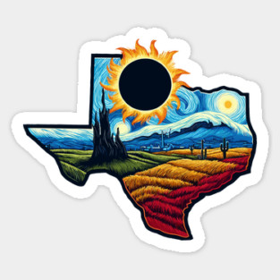 Solar Eclipse Texas Sticker