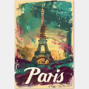 Paris Retro France t-shirt Posters and Art