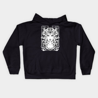 monotone medusa Kids Hoodie