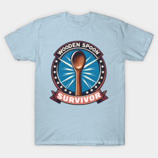 Wooden Spoon Survivor – Funny Childhood Humor Graphic Gift T-Shirt
