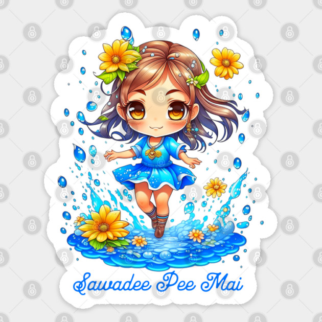 Cute Songkran Girl Sticker by HolidayBug