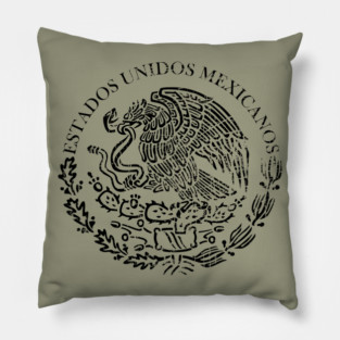 Mexican Vintage Black Shield Pillow