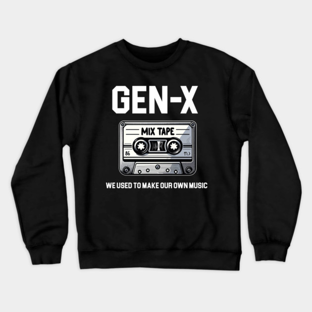 Gen-X Mix Tape Crewneck Sweatshirt by UrbanLifeApparel