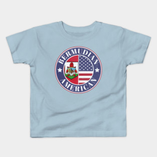 Proud Bermudian-American Badge - Bermuda Flag Kids T-Shirt
