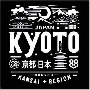 Kyoto Japan Travel Graphic – Kansai Region Adventure Gift Posters and Art