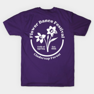 Stardew Valley Flower Dance Festival Logo | Cute Simple Floral Minimalist Design | White Daffodils T-Shirt