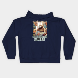 Funny sloth sewing quilt quilter quilting sewing seamstress Kids Hoodie