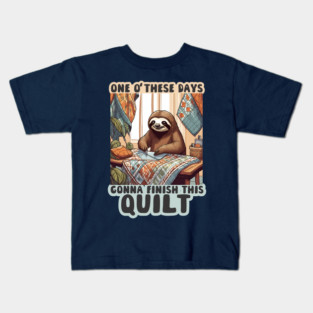 Funny sloth sewing quilt quilter quilting sewing seamstress Kids T-Shirt