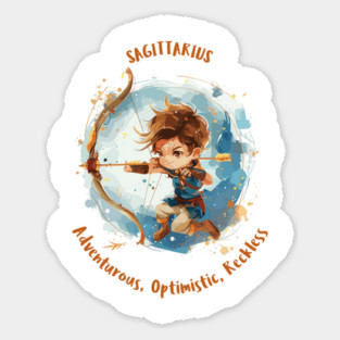 Sagittarius Cartoon Zodiac Sign Sticker