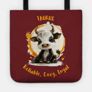 Taurus Cartoon Zodiac Sign Tote