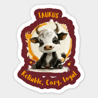 Taurus Cartoon Zodiac Sign Sticker