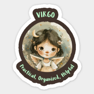 Virgo Cartoon Zodiac Sign Sticker