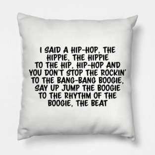 Old School Hip Hop Rap Lyric Pillow