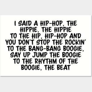 Old School Hip Hop Rap Lyric Posters and Art