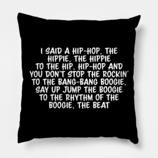 Old School Hip Hop Rap Lyric Pillow