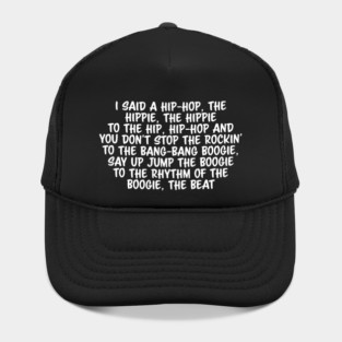 Old School Hip Hop Rap Lyric Hat
