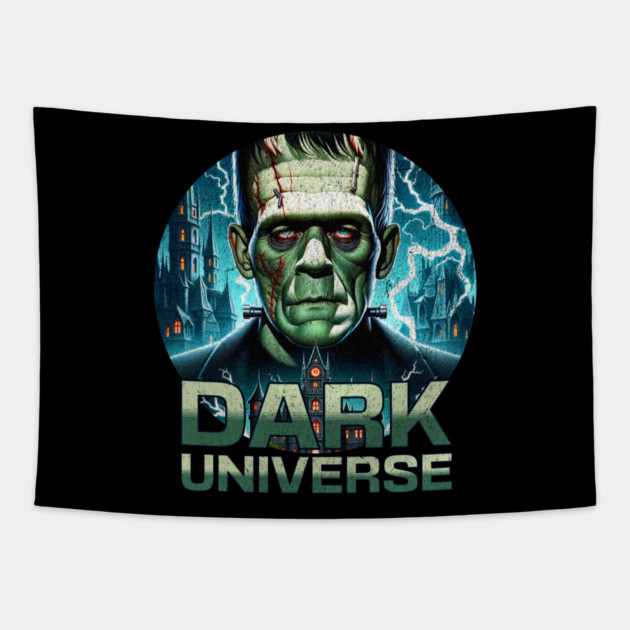 Distressed Vintage Look Frankenstein Monster Dark Universe Portal Style Tapestry by Joaddo