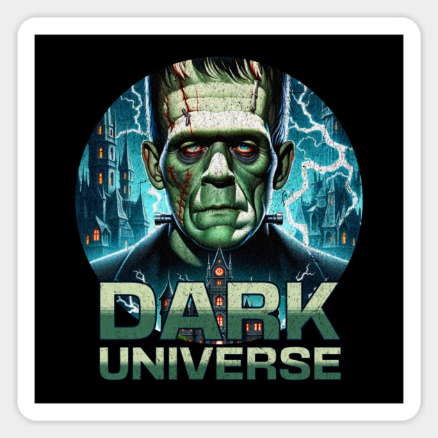 Distressed Vintage Look Frankenstein Monster Dark Universe Portal Style Magnet by Joaddo