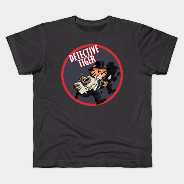 DETECTIVE TIGER Kids T-Shirt by droidmonkey