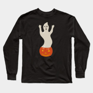 Ghost with Pumpkin Blow Mold Long Sleeve T-Shirt