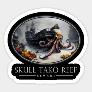 Beware of Skull Tako (Octopus) Reef Sticker
