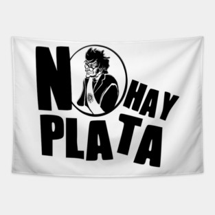Javier Milei "NO HAY PLATA" Black And White Tapestry