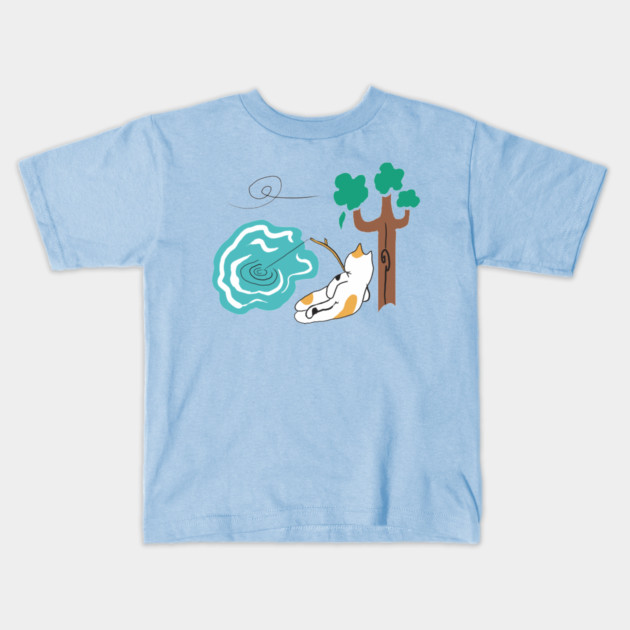 Funny Cat Fishing Kids T-Shirt by Urbanprint