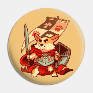 Warrior corgi Pin
