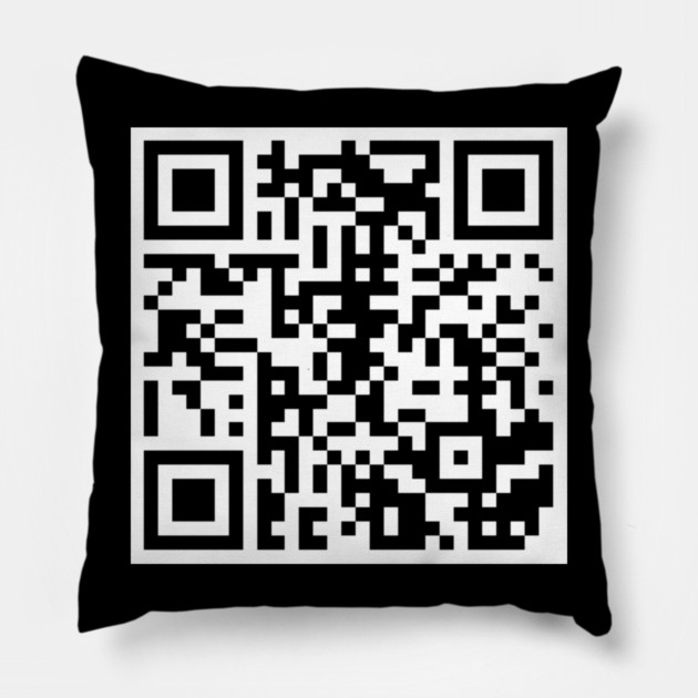 Rick Roll QR Code Pillow by Litehouse Tees