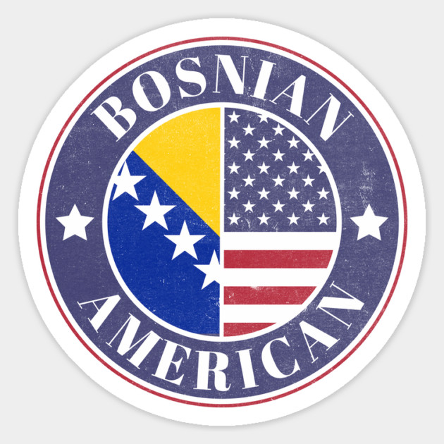 Proud Bosnian-American Badge - Bosnia and Herzegovina Flag Magnet by Yesteeyear