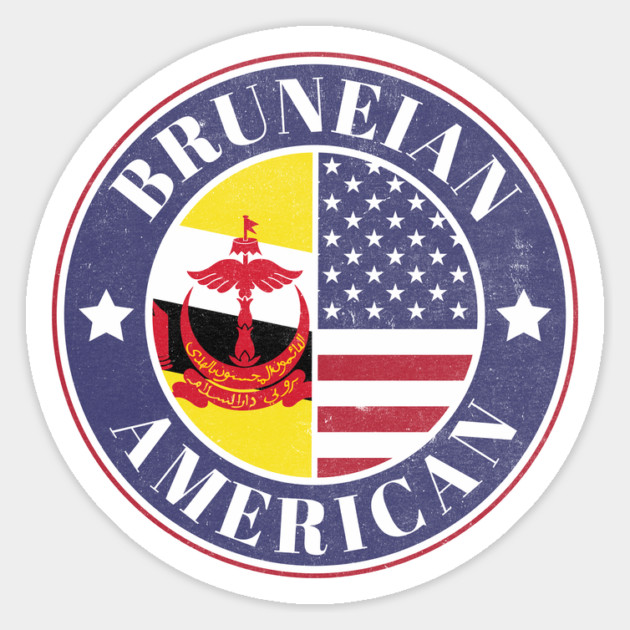 Proud Bruneian-American Badge - Brunei Flag Magnet by Yesteeyear