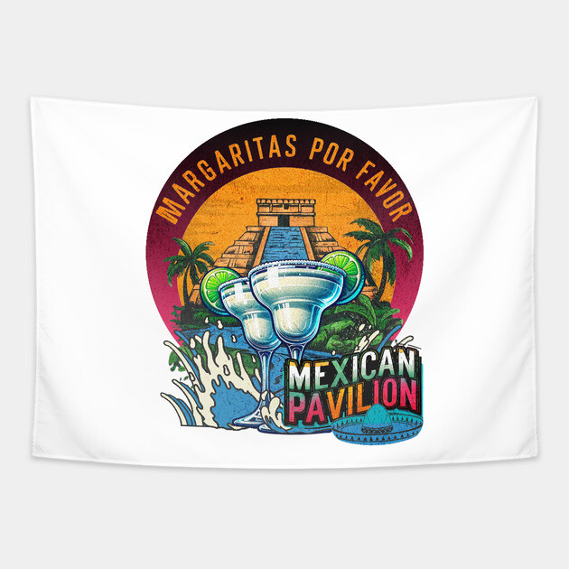 Drinking Margaritas in Mexico around the World Showcase Tapestry by Joaddo