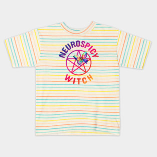 Neurospicy Witch with Rainbow Butterfly Cheeky Witch® Kids T-Shirt