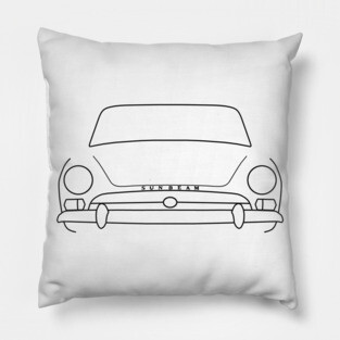 Sunbeam Alpine Series classic car outline graphic (black) Pillow