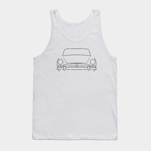 Sunbeam Alpine Series classic car outline graphic (black) Tank Top