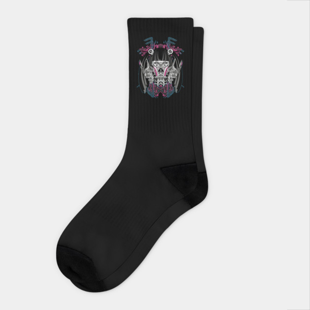 Cyberpunk Girl Cyborg Head Socks by Urbanprint