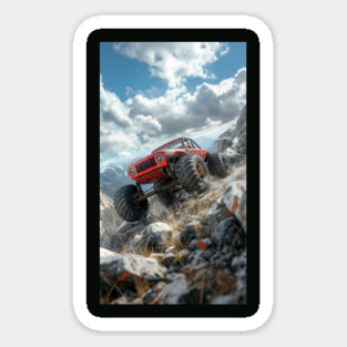 Monster Truck Powering over the Hill Magnet