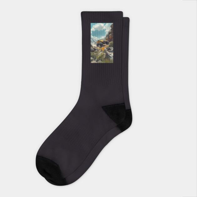 Futuristic Monster Truck Driving through Maintains Socks by Vinokurio